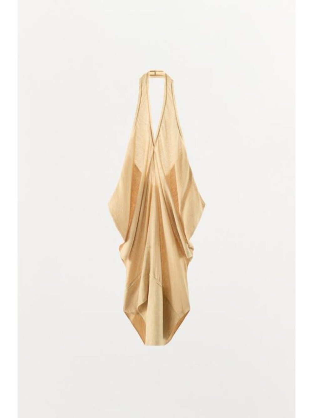 ZARA LINEN BLEND HALTER MINI DRESS 0392/703/314
